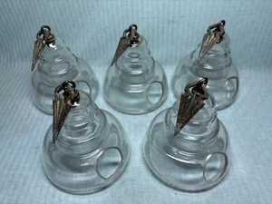 (5) Antique Gill Clear Glass Slip Shade Chandelier w/ Tassels EC - Picture 1 of 3