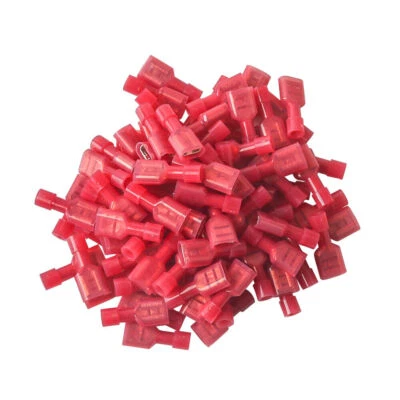 Insulated 22-16 Wire Gauge Red Spade Crimp Connectors Female Terminals 1000PCS - Image 1 of 4