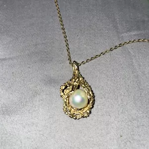 Halskette 14 Karat Gelbgold 18 Zoll 6 Gramm inklusive Perle - Bild 1 von 8