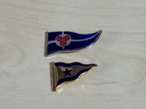 2 x Unidentified Vintage Enamel Burgee Badges Norfolk Boatyard ? Yacht Club ? - Picture 1 of 6