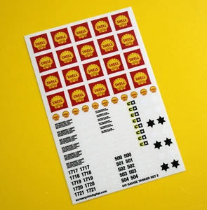 Model Rail OO Gauge Scale Shell OIL TANKER High Detail stickers decals SET No.2 - Picture 1 of 3