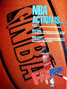 "Anuncio original Michael Jordan 1988 vintage NBA FAN TASTIC 8,5 X 11" - Imagen 1 de 7
