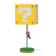 Super Mario Bros Jumping Question Mark Bloco De Luminária De Mesa 14" Luz Nintendo
