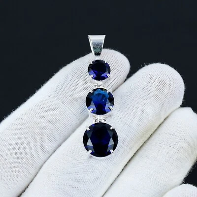 London Blau Topas Edelstein Anhänger Handgemacht 925 Sterling Silber für Sie - Bild 1 von 4