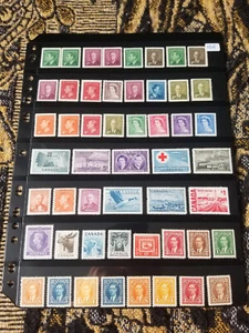 Canada Collection of Mint Hinged Stamps - 4 Pages - KGV-KGVI-QEII - U1 - Picture 1 of 4