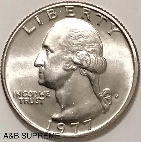 1977 D Washington Quarter Dollar Gem Bu Uncirculated Cover