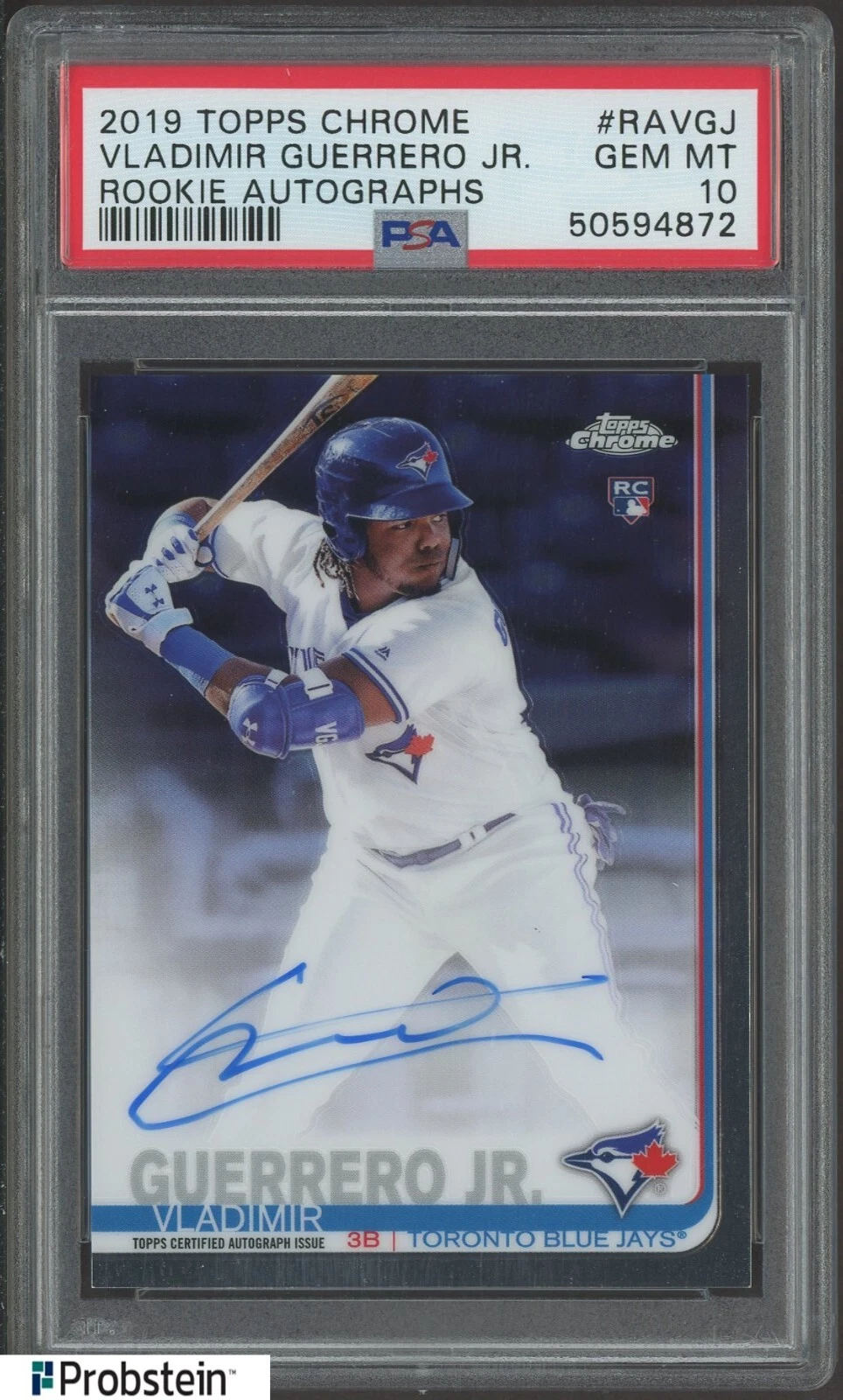 2019 Topps Chrome Vladimir Guerrero Jr. RC Rookie AUTO Toronto Blue Jays PSA 10