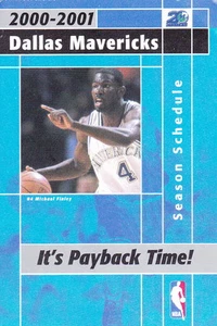 2000-01 DALLAS MAVERICKS BASKETBALL POCKET SCHEDULE - MICHAEL FINLEY - Picture 1 of 1