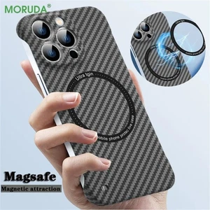 Funda de teléfono magnética ultra delgada de fibra de carbono para iPhone 16 15 14 13 12 11 Magsafe - Imagen 1 de 19
