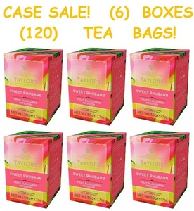 ¡VENTA DE ESTUCHE! (120) Bolsas de té de hierbas Taylors of Harrogate con infusión de ruibarbo dulce - Imagen 1 de 3