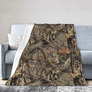 Camo Hunting Camouflage Forest Throw Blanket Super Soft Warm Bed Blankets for... - Picture 1 of 7