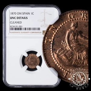 1870 - 1 CÉNTIMO - Gobierno Provisional - NGC UNC Details - Imagen 1 de 5