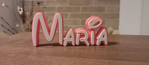 MARIA PERSONALIZE DISNEY NAME PLATE SIGN CUSTOM DOOR TAG FONT WALL BEDROOM PINK - Picture 1 of 2