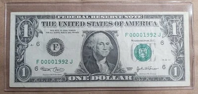 FANCY 1992 Birth Year $1 FRN - Image 1 of 2