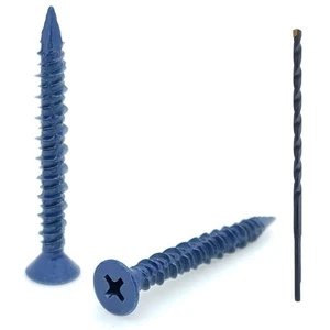 100 Qty 3/16" x 1-3/4" Flat Head Phillips Diamond Tip Concrete Screws to Anch... - Picture 1 of 6
