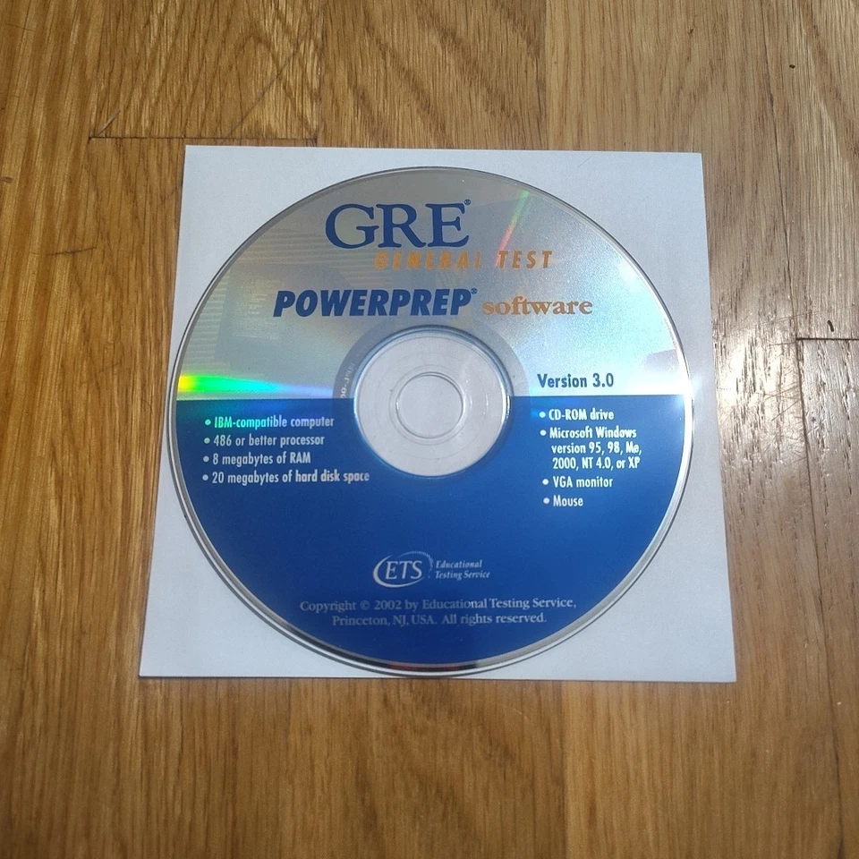 ETS GRE POWERPREP Software Test Preparation For The GRE General Test Version 3.0 - Image 1 of 1