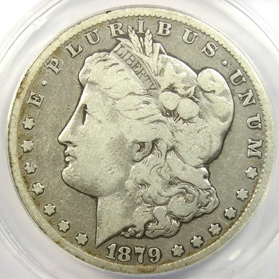 1879-CC Morgan Silver Dollar $1 Carson City Coin - Certified ANACS F12 Details - Image 1 of 4