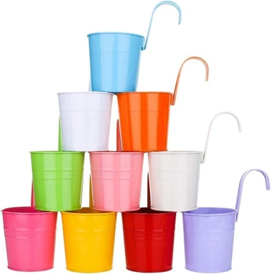 Hängetopf bunt Kräutertopf Blumentopf Hängetöpfe Hängetöpfe Balkon Topf Hänger - Bild 1 von 4