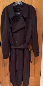Vintage RRL Ralph Lauren Mens Trench Coat L  Jacket Sz 42R Wool Blend Lined - Picture 1 of 8