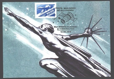Moldavia Space 2010 Día Mundial de la Aviación y Cosmonáutica matasellos Foto 1 de 2