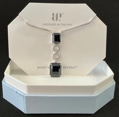 Collar Bomb Party “Say It Again” NK89388 Negro Ónix Circonita cúbica Chapado en Rodio Foto 1 de 3