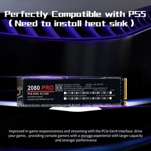 Internal Solid State Drive 1/2/4TB 2080 PRO PCIe 4.0 NVMe M.2 Hard Drive SSD - Afbeelding 1 van 16