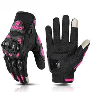 Summer Lady Pink Motorcycle Gloves Breathable Motorbike Riding Gloves Anti-fall - Picture 1 of 13