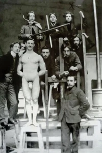 Painting class with Male model gay photo collection 4" x 6" - Picture 1 of 1