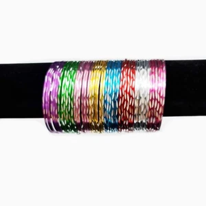12-tlg Indische Armreifen Set Ø6,5cm Armband Bollywood Indien Choorian Anarkali - Picture 1 of 9