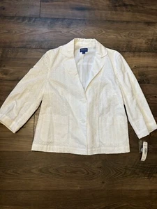 Pendleton Jacket Blouse Womens Large White New With Tags MSRP $159 - Picture 1 of 7