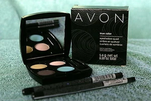 AVON SOMBRA DE OJOS QUAD - DELINEADORES DE OJOS DE DESPERTAR Y PALILLO (2 DIAMANTES - HIELO NEGRO - Imagen 1 de 3