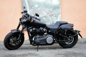 SADDLE BAG LEATHER HARLEY DAVIDSON SOFTAIL 2018-2025 FAT BOB, SLIM, STREET BOB - Picture 1 of 6