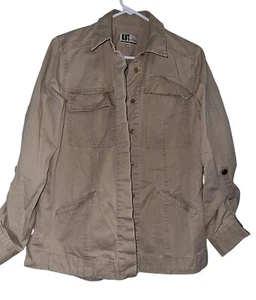 KUT From The Kloth Size S Safari Military Look Jacket Khaki Button Roll Tab - Picture 1 of 5