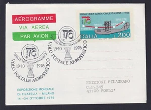 Milano Esposizione Mondiale Filatelia 1976 Busta Volo Postale Aerostatico - Picture 1 of 2