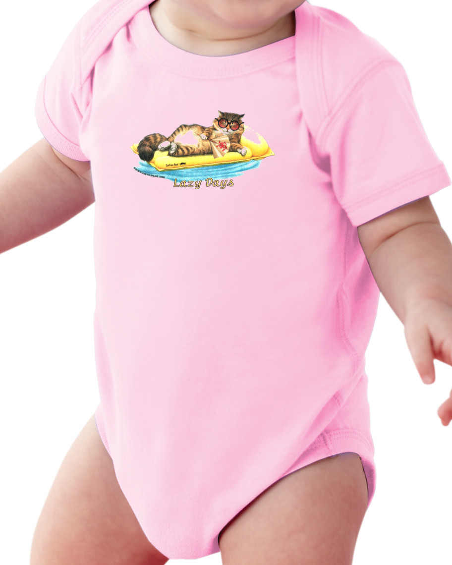 Infant Creeper Bodysuit One Piece T Shirt Lazy Days Cat Cats Kitty K 463 Ebay
