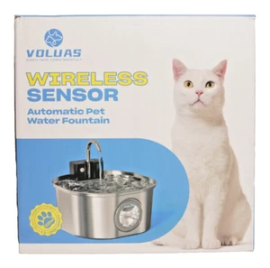 Stainless Steel Cat Water Fountain 3 Modes Rechargeable Sensored Ultra Quiet - Picture 1 of 9