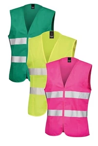 Womens Ladies High Visibility Hi-Vis Viz Vizability Waistcoat Vest Gilet - Picture 1 of 7