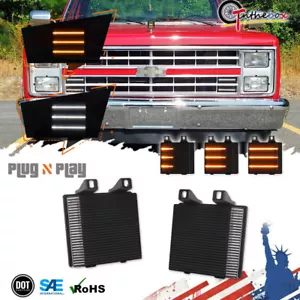 Luz DRL de señal LED dinámica de humo de rejilla delantera para camioneta Chevy GMC 81 82 - Imagen 1 de 11