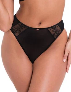 Scantilly by Curvy Kate Sheer Flora Thong High Waisted Mininal coverage ST032207