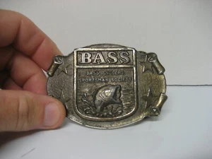 BASS bass anglers sportsman society, solid brass belt buckle - Picture 1 of 3