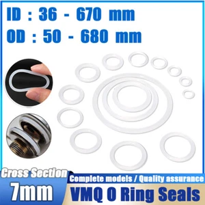 Metric VMQ Silicone Rubber O-Rings Seals 7mm Cross Section 36mm - 670mm ID - Picture 1 of 148