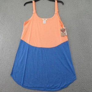 TYR Womens Santorni Swim Cover Up Orange Blue Color Block Dress Scoop Neck M New - Picture 1 of 11