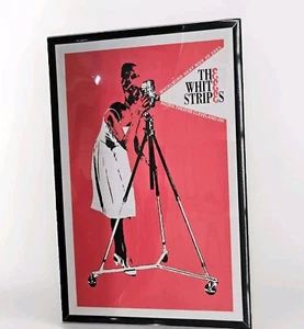 Poster promozionale concerto a righe bianche, incorniciato 11 x 17 - Foto 1 di 2