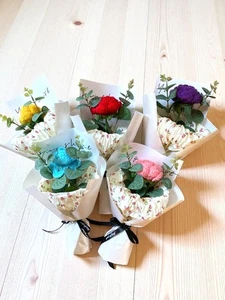 Crochet Rose Flower Bouquet, Handmade Flower Gift, Artificial Rose Flower Gift - Picture 1 of 17