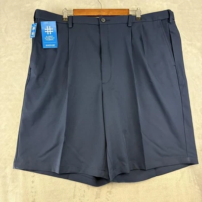 Pantalones Cortos Haggar Para Hombres 44 Azul Marino Geniales 18 Pro Plisados Grandes y Altos 4 Vías Elastizados Golf Foto 1 de 4