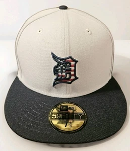 Detroit Tigers New Era 59fifty 2024 4th Of July Fitted Hat Khaki/Black 7 5/8 NWT - Picture 1 of 6