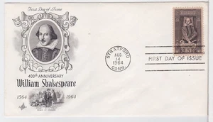 TurtlesTradingPost- William Shakespeare #1250- 1964 FDC Artcraft Cachet - Picture 1 of 1