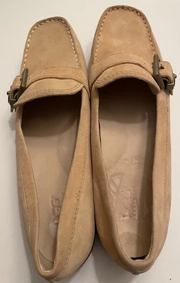 UGG Crawford Tan Suede Leather Slip On Buckle Strap Driving Moc Loafers 10M - Image 1 of 4