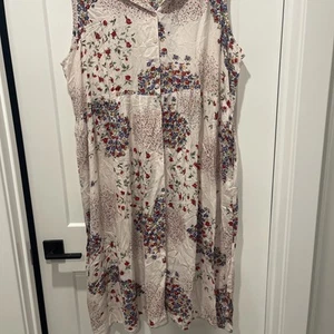 La Cera Plus Size Floral Dress. Collared, Sleeveless, Midi Length. Summer Fun 3X - Picture 1 of 6