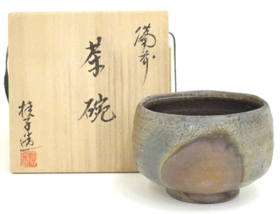 Vintage Bizen Ware Matcha Tea Bowl φ4.3×H3.3in With Box Japanese Tea Ceremony - Image 1 of 4